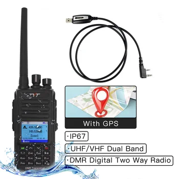 TYT MD-UV390 ווקי טוקי IP67 עמיד למים Dual Band רדיו MD-390 VHF UHF דיגיטלית DMR שני רדיו דרך כפול זמן Dlot המשדר.