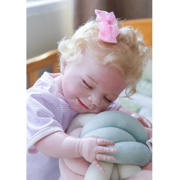 55CM בבה בובה מחדש התינוק הנולד ישן אפריל כותנה הגוף רך מגע אמיתי אספנות אמנות הבובה באיכות גבוהה