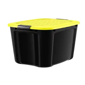 סט של 6 20 ליטר פלסטיק שחור לגמרי עם השחור ננעל צהוב מכסים - חסון ומסוגנן סט של 6 20 ליטר פלסטיק שחור לגמרי עם השחור ננעל צהוב מכסים - חסון ומסוגנן 0