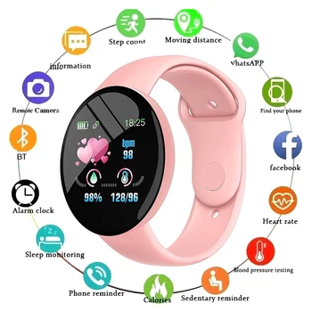 D18Pro שעון חכם עבור IOS/אנדרואיד גברים, נשים, Bluetooth כושר גשש ספורט צמיד קצב הלב, לחץ הדם הילדים Smartwatch