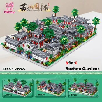 סין סאזהאו קלאסי גן סדרת המפורסם בניין להגדיר 1800Pcs מיני בניין לבנים דגם צעצוע לילדים ומבוגרים