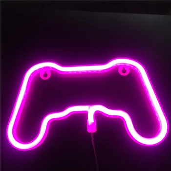 Gamepad בצורת אור ניאון ניאון הובילו לחתום על המשחק חדר רצועות LED קיר מסיבת יום הולדת קישוט הבית ילדים מתנת USB Powered