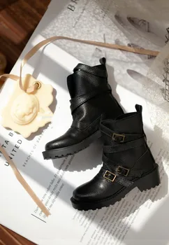BJD בובה נעלי מתאים 1/3 גודל גבר שחור וינטג פלטפורמה בריט בהשראת דוקטור הבובה אביזרים