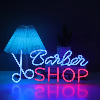 ניאון שלט LED מספרה עבור שיער סלון סטודיו אור LED עסק חנות שלט לוגו קיר בעיצוב ניאון לילה ספרית יום הולדת