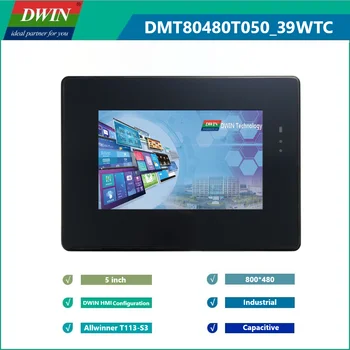 DWIN HMI תצורת תצוגה Dual-core 5.0 אינץ ' 800*480 מגע תעשייתי בקר LCD מודול 2-דרך נמל עם Casecover
