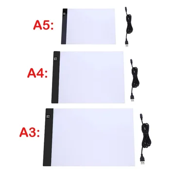 A3/A4/A5 שלוש רמות ניתן לעמעום אור Led משטח לוח הציור משטח עקיבה תיבת אור העין הגנה יותר קל יהלום הציור