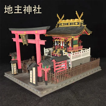 הבנייה היפני דגם בעל הבית מקדש מעץ לבית בובות DIY מיניאטורי קיט עם ריהוט בובות צעצועים למבוגרים מתנות