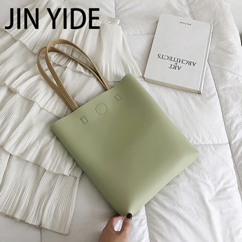 ג ' ין YIDE חדש 2023 נשים התיק החדש אנכי אופנה קוריאנית צבע מוצק תיק מזדמן כתף תיק גדול קיבולת נייד תיק