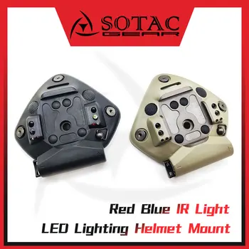 SOTAC טקטי תאורת LED קסדה הר אדום כחול IR אור ארוך בוהק המנצנץ הקסדה דיונונים מיובשים רובה ציד אביזרים