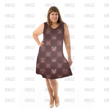 שמלות קיץ אישה 2022 סקסי דיסני בתוספת גודל 5xl 4xl 6xl אופנה אלגנטית שמנמן נשים מיני מאוס שיק שמלה ללא שרוולים בוהו.