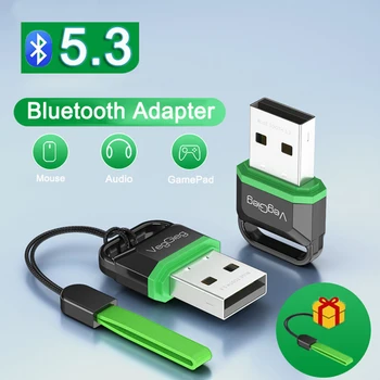 USB Bluetooth 5.3 מתאם Bluetooth Dongle Adaptador על עכבר אלחוטי מקלדת שמע מוסיקה לקבל מחשב נייד Bluetooth 5.1 5.0