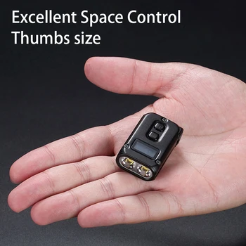 סגסוגת אלומיניום דיגיטלי פנס נייד 5 לחצן ציוד בקרת טעינת USB Mini חשמלי לפיד עם מחזיק מפתחות גריי