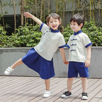 2022 בסגנון סיני בגדים לילדים ילדים סיניים מסורתיים, תלבושות קיץ חדשה ילד הבנות טאנג חליפה ביצועים אחידה