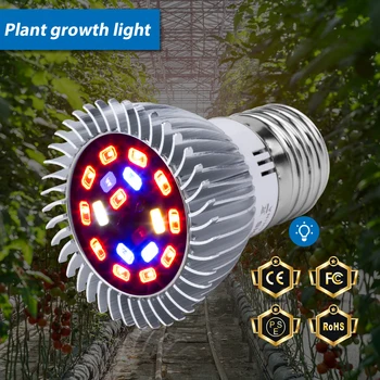 ספקטרום מלא הובילה E27 מנורת UV E14 פיטו גדל מנורת 18W 28W לצמח לגדול הנורה פרח מקורה זרעים לשתול צמיחה 85V-265V