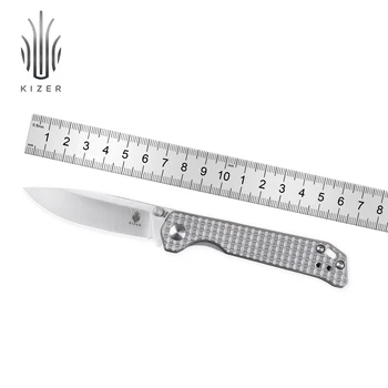 Kizer כיס סכינים בגליטר מיני Ki3458RA2 חיתוך טיטניום להתמודד עם אננס מרקם ומתקפל M390 פלדה מוצק מרגיש