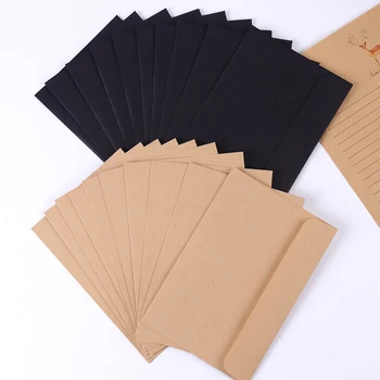 10Pcs/חבילה 16cmx10.8cm קראפט נייר שחור המעטפה הודעה כרטיס מכתב נייח אחסון נייר מתנה