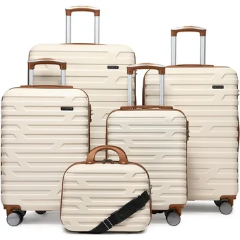 מטען חתיכת 5 סטים, להרחבה המזוודות קבוצות סיווג, מזוודות עם גלגלים ספינר, קליפה קשה לסחוב את המזוודות
