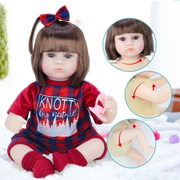 2020 חדש חם 42cm התינוק נולד מחדש בובות ויניל רך צעצועים עבור בנות חמוד התינוק נולד מחדש בחורה מציאותית היילוד בובת מתנת יום הולדת