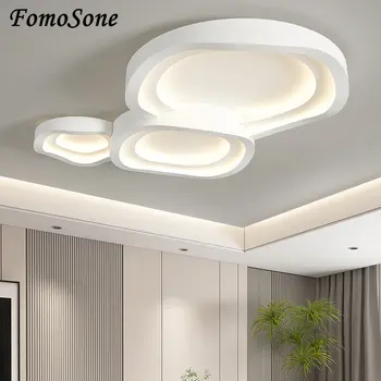 מודרני יצירתי סיבוב גל השינה LED לבן מנורת תקרה שליטה מרחוק עמעום הסלון לחדר האוכל תאורה פנימית