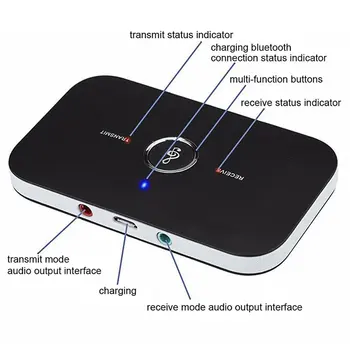 Bluetooth 5.0 אודיו משדר מקלט 2 1 מחבר 3.5 מ 