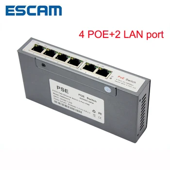 ESCAM 4CH פו מתג 10/100M 150m מרחק 85W DC&2 Lan יציאת רשת, מצלמת IP POE אספקת חשמל מתאם