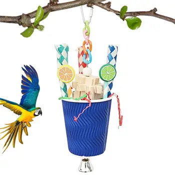 ציפור צעצועים לעס לעיסה ליקוט לגרוס ציפור צעצועים התקנה קלה בטיחות רב תכליתי ללעוס צעצועים Hangable על Conures ציפורים