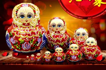 10pcs/סט 15cm Matryoshka בובות בבושקה ילדים צעצועי עץ רוסי קינון בובות בובות אתנית מיובשים טיליה מתנה