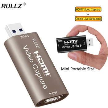 Rullz 4K USB 2.0 3.0 וידאו HDMI כרטיס לכידת משחק טלפון אינטרנט כמובן ללמוד הקלטת וידאו לוח 1080P 60FPS במחשב בהזרמה בשידור חי