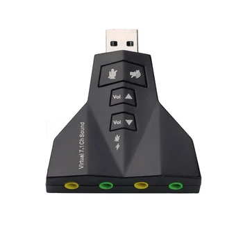 קול USB מתאם חיצוני וירטואלי 7.1 ערוצים 3D כרטיס קול גמיש אודיו ממשק עבור מחשב נייד USB 2.0 מתאם