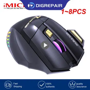 1~8PCS נטענת אלחוטית עכבר גיימר משחקים עכבר מחשב ארגונומי Mause עם תאורה אחורית RGB שקט עכברים