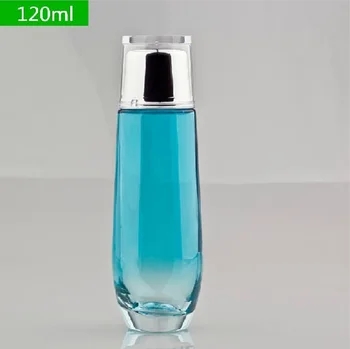 120ml שיפוע כחול בקבוק זכוכית קרם/תחליב/סרום/טונר טואלט/פרח מים הקרן המהות טיפוח קוסמטיים אריזה