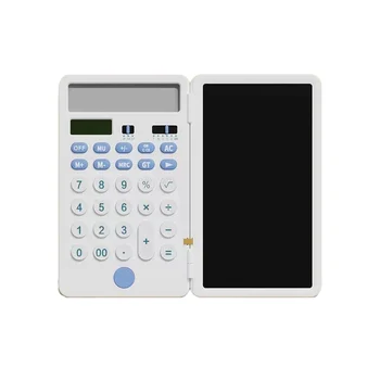נייד מחשבון, עם לוח כתיבה,12 ספרות תצוגה נטענת סולארית השולחן מחשבון משרד, בית ספר