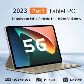 Gloabl גרסה חדשה Pad 5 מחשב לוח אנדרואיד Snapdragon 865 כרטיס ה-SIM כפול 12GB 512GB טבליות מחשב 11 אינץ ' מצלמה 13MP+24MP המצלמה 8800mAh טאב