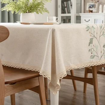 בסגנון יפני קטן טרי מפת בד אמנות כותנה פשתן מלבני שולחן האוכל בד הסלון