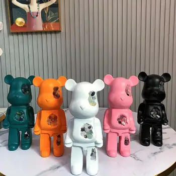 Bearbrick 400% איור צעצוע אלים דוב מודל הבובה אנימה פעולה בחדר הסלון קישוטים דקורטיביים פסל אוסף מתנה