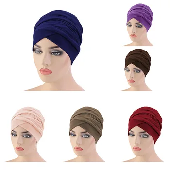 נשים מוסלמיות זנב ארוך צעיף כובע טורבן כימותרפיה כובע נשירת שיער האסלאמית Headwrap כיסוי ראש, לעטוף את כובעי הכובעים ביני בונט כובע חדש.