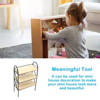 מיני-הבית מדף צעצועי מתכת אחסון מדף רב-מסגרת השירותים מיקרו צילום רהיטים אביזר מטבח