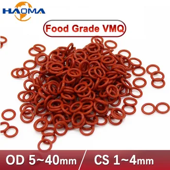 כיתה מזון אדום סיליקון טבעת אטם VMQ O-טבעת טבעת איטום עמיד למים מבודד CS 1 מ 