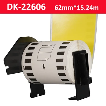 תואם DK-22606 צהוב הסרט תווית 62mm*15.24 מ ' רציף תווית DK22606 תואם עבור מדפסת אח